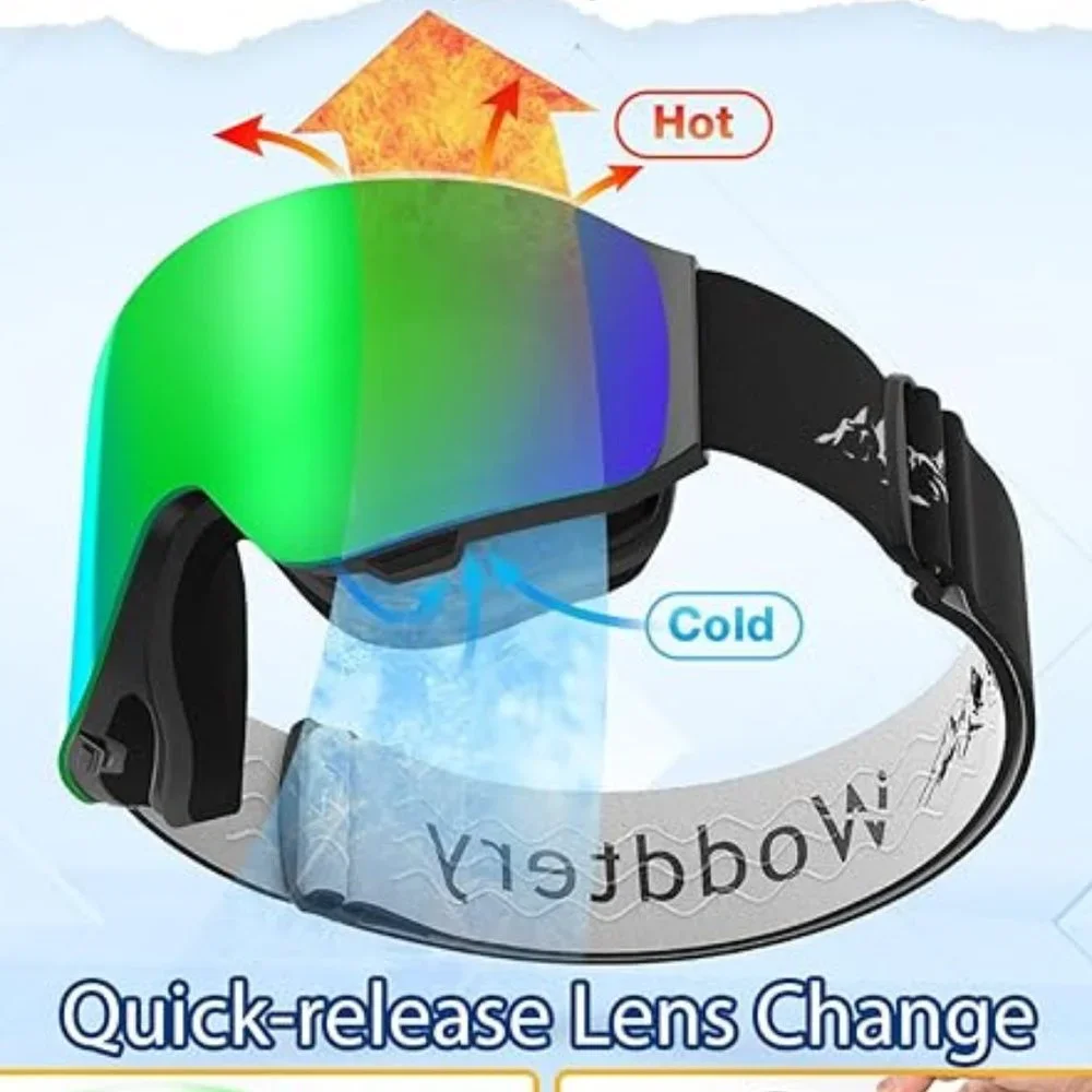 Flip-Up ski goggles Ffg-free OTG snowboard with magnetic